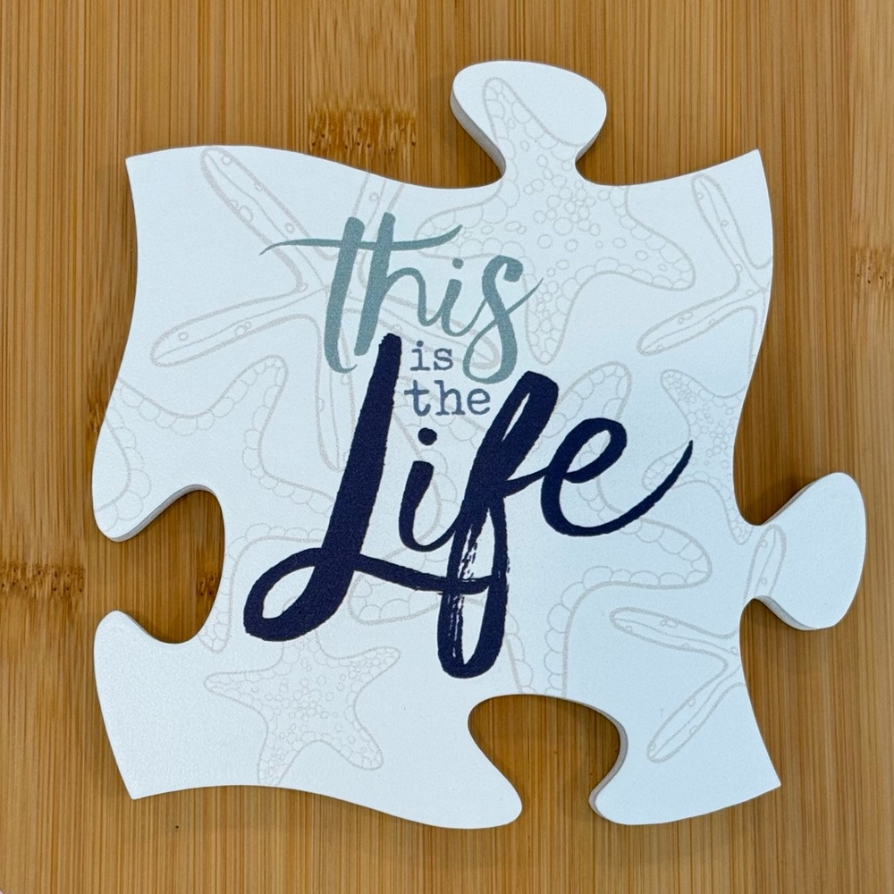 Decorative Puzzle Piece with Inspirational Quote